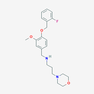 molecular formula C22H29FN2O3 B503647 N-{4-[(2-fluorobenzyl)oxy]-3-methoxybenzyl}-3-(morpholin-4-yl)propan-1-amine 