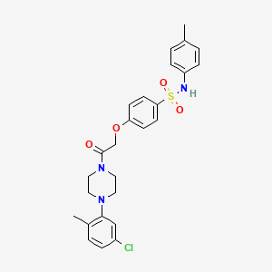 molecular formula C26H28ClN3O4S B5036474 4-{2-[4-(5-chloro-2-methylphenyl)-1-piperazinyl]-2-oxoethoxy}-N-(4-methylphenyl)benzenesulfonamide 
