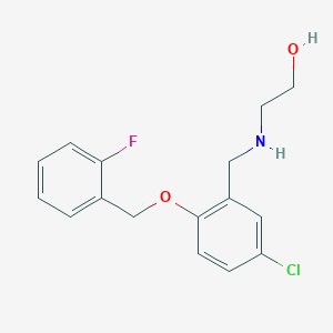 molecular formula C16H17ClFNO2 B503648 2-({5-Chloro-2-[(2-fluorobenzyl)oxy]benzyl}amino)ethanol 