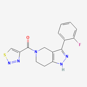 molecular formula C15H12FN5OS B5036509 3-(2-fluorophenyl)-5-(1,2,3-thiadiazol-4-ylcarbonyl)-4,5,6,7-tetrahydro-1H-pyrazolo[4,3-c]pyridine 