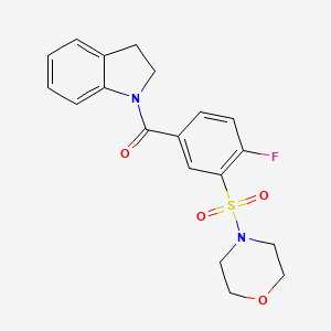 1-[4-fluoro-3-(4-morpholinylsulfonyl)benzoyl]indoline