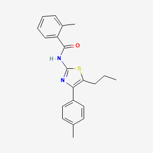 molecular formula C21H22N2OS B5036549 2-methyl-N-[4-(4-methylphenyl)-5-propyl-1,3-thiazol-2-yl]benzamide 