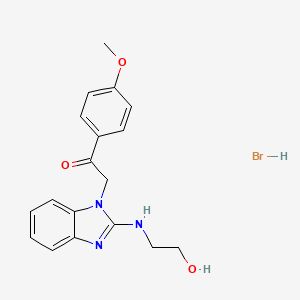 molecular formula C18H20BrN3O3 B5036564 2-{2-[(2-hydroxyethyl)amino]-1H-benzimidazol-1-yl}-1-(4-methoxyphenyl)ethanone hydrobromide 