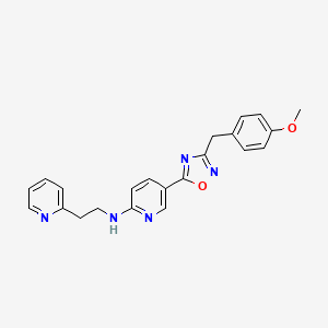 molecular formula C22H21N5O2 B5036574 5-[3-(4-methoxybenzyl)-1,2,4-oxadiazol-5-yl]-N-[2-(2-pyridinyl)ethyl]-2-pyridinamine 