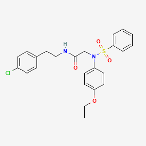 molecular formula C24H25ClN2O4S B5036616 N~1~-[2-(4-chlorophenyl)ethyl]-N~2~-(4-ethoxyphenyl)-N~2~-(phenylsulfonyl)glycinamide 
