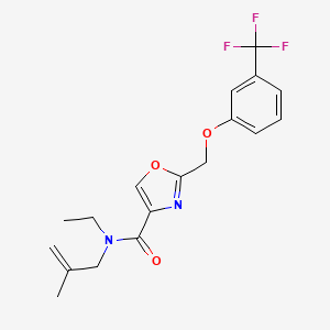 molecular formula C18H19F3N2O3 B5036623 N-ethyl-N-(2-methyl-2-propen-1-yl)-2-{[3-(trifluoromethyl)phenoxy]methyl}-1,3-oxazole-4-carboxamide 