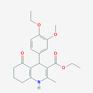 molecular formula C22H27NO5 B5036632 ethyl 4-(4-ethoxy-3-methoxyphenyl)-2-methyl-5-oxo-1,4,5,6,7,8-hexahydro-3-quinolinecarboxylate 