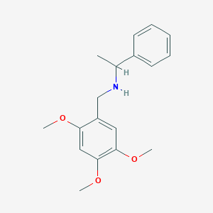 molecular formula C18H23NO3 B503664 1-phenyl-N-(2,4,5-trimethoxybenzyl)ethanamine 