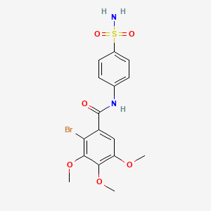 molecular formula C16H17BrN2O6S B5036677 N-[4-(aminosulfonyl)phenyl]-2-bromo-3,4,5-trimethoxybenzamide 
