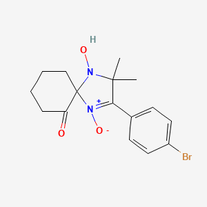 2-(4-bromophenyl)-4-hydroxy-3,3-dimethyl-1,4-diazaspiro[4.5]dec-1-en-6-one 1-oxide