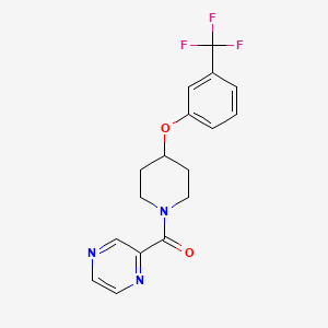 molecular formula C17H16F3N3O2 B5036714 2-({4-[3-(trifluoromethyl)phenoxy]-1-piperidinyl}carbonyl)pyrazine 