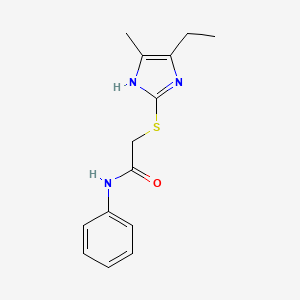 molecular formula C14H17N3OS B5036722 2-[(5-ethyl-4-methyl-1H-imidazol-2-yl)thio]-N-phenylacetamide 