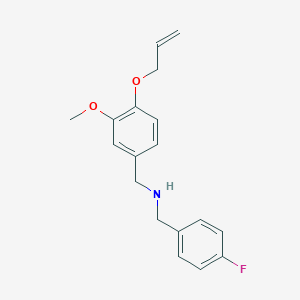 molecular formula C18H20FNO2 B503675 N-[4-(allyloxy)-3-methoxybenzyl]-N-(4-fluorobenzyl)amine 