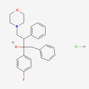 molecular formula C26H29ClFNO2 B5036776 2-(4-fluorophenyl)-4-(4-morpholinyl)-1,3-diphenyl-2-butanol hydrochloride 