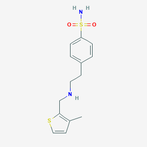 molecular formula C14H18N2O2S2 B503679 4-(2-{[(3-Methyl-2-thienyl)methyl]amino}ethyl)benzenesulfonamide 