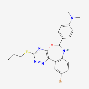 molecular formula C21H22BrN5OS B5036795 4-[10-bromo-3-(propylthio)-6,7-dihydro[1,2,4]triazino[5,6-d][3,1]benzoxazepin-6-yl]-N,N-dimethylaniline 