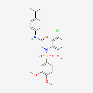 molecular formula C26H29ClN2O6S B5036802 N~2~-(5-chloro-2-methoxyphenyl)-N~2~-[(3,4-dimethoxyphenyl)sulfonyl]-N~1~-(4-isopropylphenyl)glycinamide 