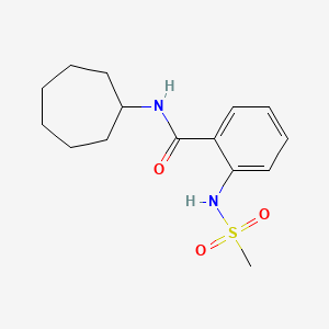 molecular formula C15H22N2O3S B5036810 N-cycloheptyl-2-[(methylsulfonyl)amino]benzamide 