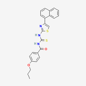 molecular formula C24H21N3O2S2 B5036830 N-({[4-(1-naphthyl)-1,3-thiazol-2-yl]amino}carbonothioyl)-4-propoxybenzamide 