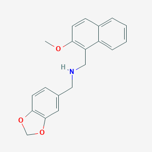 molecular formula C20H19NO3 B503684 1-(1,3-benzodioxol-5-yl)-N-[(2-methoxynaphthalen-1-yl)methyl]methanamine 