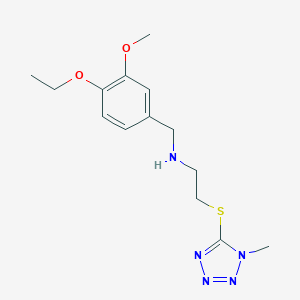 molecular formula C14H21N5O2S B503688 N-(4-ethoxy-3-methoxybenzyl)-2-[(1-methyl-1H-tetrazol-5-yl)sulfanyl]ethanamine 
