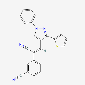 molecular formula C23H14N4S B5036880 3-{1-cyano-2-[1-phenyl-3-(2-thienyl)-1H-pyrazol-4-yl]vinyl}benzonitrile 