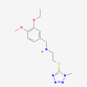 molecular formula C14H21N5O2S B503689 N-(3-ethoxy-4-methoxybenzyl)-2-[(1-methyl-1H-tetrazol-5-yl)sulfanyl]ethanamine 