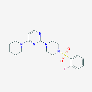 2-{4-[(2-fluorophenyl)sulfonyl]-1-piperazinyl}-4-methyl-6-(1-piperidinyl)pyrimidine