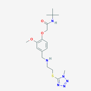 molecular formula C18H28N6O3S B503691 N-tert-butyl-2-{2-methoxy-4-[({2-[(1-methyl-1H-tetrazol-5-yl)sulfanyl]ethyl}amino)methyl]phenoxy}acetamide 