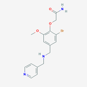 molecular formula C16H18BrN3O3 B503692 2-(2-Bromo-6-methoxy-4-{[(pyridin-4-ylmethyl)amino]methyl}phenoxy)acetamide 