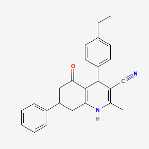 molecular formula C25H24N2O B5036934 4-(4-ethylphenyl)-2-methyl-5-oxo-7-phenyl-1,4,5,6,7,8-hexahydro-3-quinolinecarbonitrile 