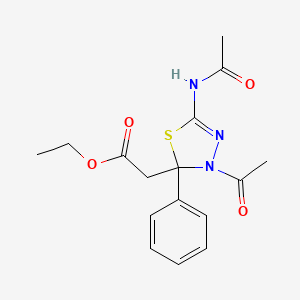 molecular formula C16H19N3O4S B5036965 ethyl [3-acetyl-5-(acetylamino)-2-phenyl-2,3-dihydro-1,3,4-thiadiazol-2-yl]acetate 