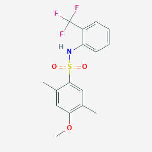 molecular formula C16H16F3NO3S B5036977 4-methoxy-2,5-dimethyl-N-[2-(trifluoromethyl)phenyl]benzenesulfonamide 