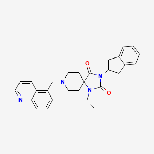 molecular formula C28H30N4O2 B5036984 3-(2,3-dihydro-1H-inden-2-yl)-1-ethyl-8-(5-quinolinylmethyl)-1,3,8-triazaspiro[4.5]decane-2,4-dione 