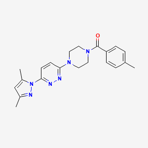 molecular formula C21H24N6O B5037005 3-(3,5-dimethyl-1H-pyrazol-1-yl)-6-[4-(4-methylbenzoyl)-1-piperazinyl]pyridazine 