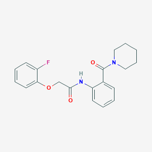 molecular formula C20H21FN2O3 B5037021 2-(2-fluorophenoxy)-N-[2-(1-piperidinylcarbonyl)phenyl]acetamide 