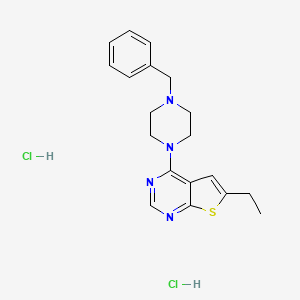 4-(4-benzyl-1-piperazinyl)-6-ethylthieno[2,3-d]pyrimidine dihydrochloride