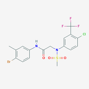 molecular formula C17H15BrClF3N2O3S B5037041 N~1~-(4-bromo-3-methylphenyl)-N~2~-[4-chloro-3-(trifluoromethyl)phenyl]-N~2~-(methylsulfonyl)glycinamide 