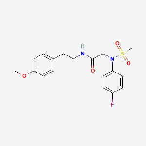 molecular formula C18H21FN2O4S B5037049 N~2~-(4-fluorophenyl)-N~1~-[2-(4-methoxyphenyl)ethyl]-N~2~-(methylsulfonyl)glycinamide 