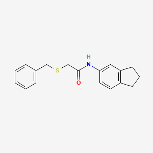 molecular formula C18H19NOS B5037057 2-(benzylthio)-N-(2,3-dihydro-1H-inden-5-yl)acetamide 