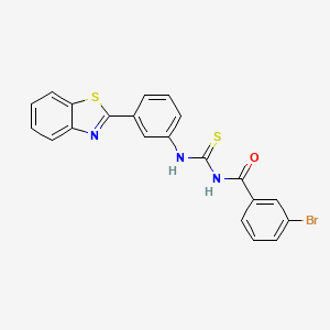 molecular formula C21H14BrN3OS2 B5037065 N-({[3-(1,3-benzothiazol-2-yl)phenyl]amino}carbonothioyl)-3-bromobenzamide 