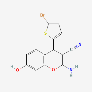 2-amino-4-(5-bromo-2-thienyl)-7-hydroxy-4H-chromene-3-carbonitrile