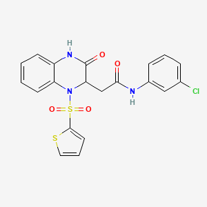 N-(3-chlorophenyl)-2-[3-oxo-1-(2-thienylsulfonyl)-1,2,3,4-tetrahydro-2-quinoxalinyl]acetamide