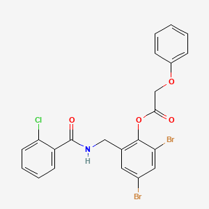 molecular formula C22H16Br2ClNO4 B5037109 2,4-dibromo-6-{[(2-chlorobenzoyl)amino]methyl}phenyl phenoxyacetate 