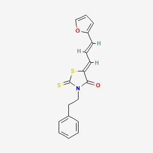 molecular formula C18H15NO2S2 B5037113 5-[3-(2-furyl)-2-propen-1-ylidene]-3-(2-phenylethyl)-2-thioxo-1,3-thiazolidin-4-one 