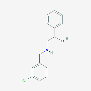 molecular formula C15H16ClNO B503714 2-[(3-Chlorobenzyl)amino]-1-phenylethanol 