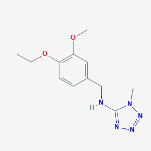 molecular formula C12H17N5O2 B503716 N-[(4-ethoxy-3-methoxyphenyl)methyl]-1-methyltetrazol-5-amine CAS No. 876897-73-3