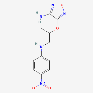 molecular formula C11H13N5O4 B5037164 4-{1-methyl-2-[(4-nitrophenyl)amino]ethoxy}-1,2,5-oxadiazol-3-amine 