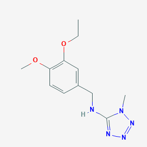 molecular formula C12H17N5O2 B503717 N-[(3-ethoxy-4-methoxyphenyl)methyl]-1-methyltetrazol-5-amine CAS No. 878714-26-2