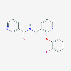 molecular formula C18H14FN3O2 B5037172 N-{[2-(2-fluorophenoxy)-3-pyridinyl]methyl}nicotinamide 